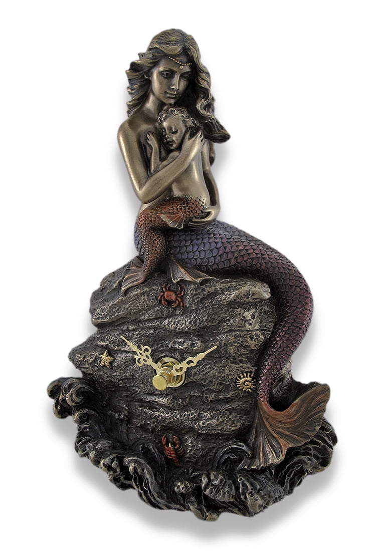 Mermaid Mother And Child Bronzed Clock Statue Walmart Com Walmart Com