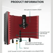 Technical Pro 5-Panel Microphone Isolation Shield Portable Acoustic Foam Black
