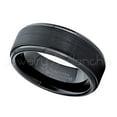 thumbnail image 2 of 8mm Black Tungsten Ring - Brushed Finish Black Ion Plated Comfort Fit Tungsten Carbide Wedding Ring - Men's Tungsten Anniversary Ring - TN083s8, 2 of 3