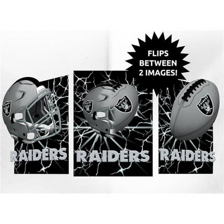 Sporticulture 4033142833 12 x 16 in. Las Vegas Raiders 3D Art Print – Lightning Flip