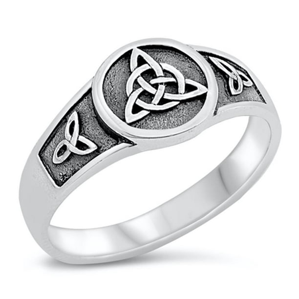 Celtic Knot Trinity Ring .925 Sterling Silver Band Jewelry Female Male ...