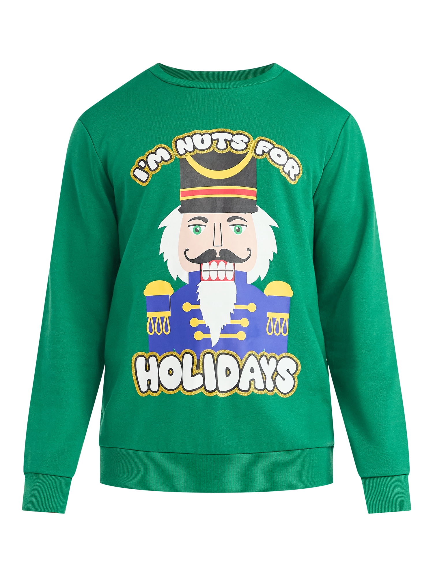 Mens & Big Men's Holiday Christmas Graphic Sweatshirt I'm Nuts For The Holidays, Sizes S-3XL by Jolly Knits