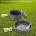 thumbnail image 3 of Portable Outdoor Cookware, Camping Cookware Set With Foldable Handle, Lightweight Pots Perfect For Travel Camping, Hiking And Picnics, Durable And, 3 of 5