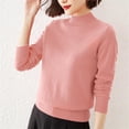 thumbnail image 3 of STETMN Women's Fleece long sleeve Sweater Casual Mock Neck Top Fall Plain Layer Warm T-Shirt, 3 of 3