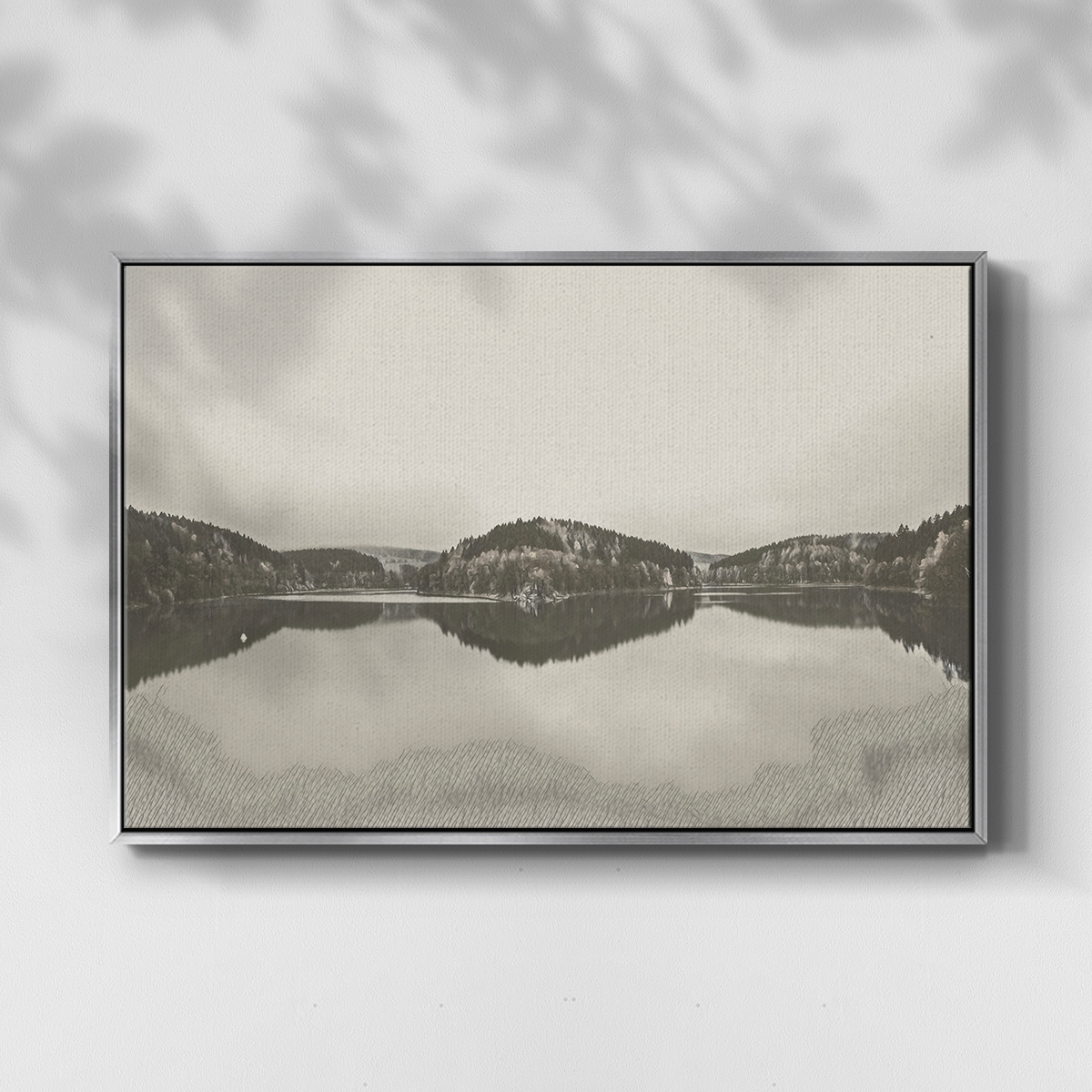 Vintage Landscape-CCCLXXIV By Wexford Home Framed in Silver Wood Gallery Wrapped Canvas 17 in. x 25 in.