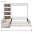 thumbnail image 2 of Harper & Bright Designs Queen Size Murphy Bed, Wooden Queen Murphy Bed Frame with Shelves, Wall Bed with L-Shape Sofa, White, 2 of 17