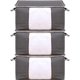 thumbnail image 1 of Bolsa organizadora de almacenamiento de ropa de gran capacidad, 3 paquetes, con asa reforzada, tela gruesa para edredones, mantas, ropa de cama, plegable con cremallera resistente, antipolvo, ventana, 1 of 7