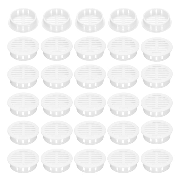 Uxcell 30 Pcs 35mm/1.4 Po Évents Ronds pour Canapé, Couverture d'Évent Blanche pour Salle de Bain