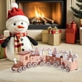 thumbnail image 4 of ELAYARD Wooden Mini Snowman Train Set for Christmas Table Decor Multi Colored Holiday Accent 7.5 x 4.5 x 3.5 inches, 4 of 7