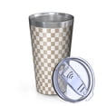 thumbnail image 2 of 16oz Tumblers Beige and White Checkerboard Pattern Stainless Steel Vacuum Insulated Double Wall Travel Tumbler Cups Mug with Lid and Straw,Cleaning Brush for Coffee,Tea, 2 of 4