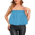 thumbnail image 6 of GEWSEY Women's Bubble Skirt Elastic High Waisted Puffy Skorts Shorts Y2k Skirts with Shorts Underneath (Sky Blue, L), 6 of 8