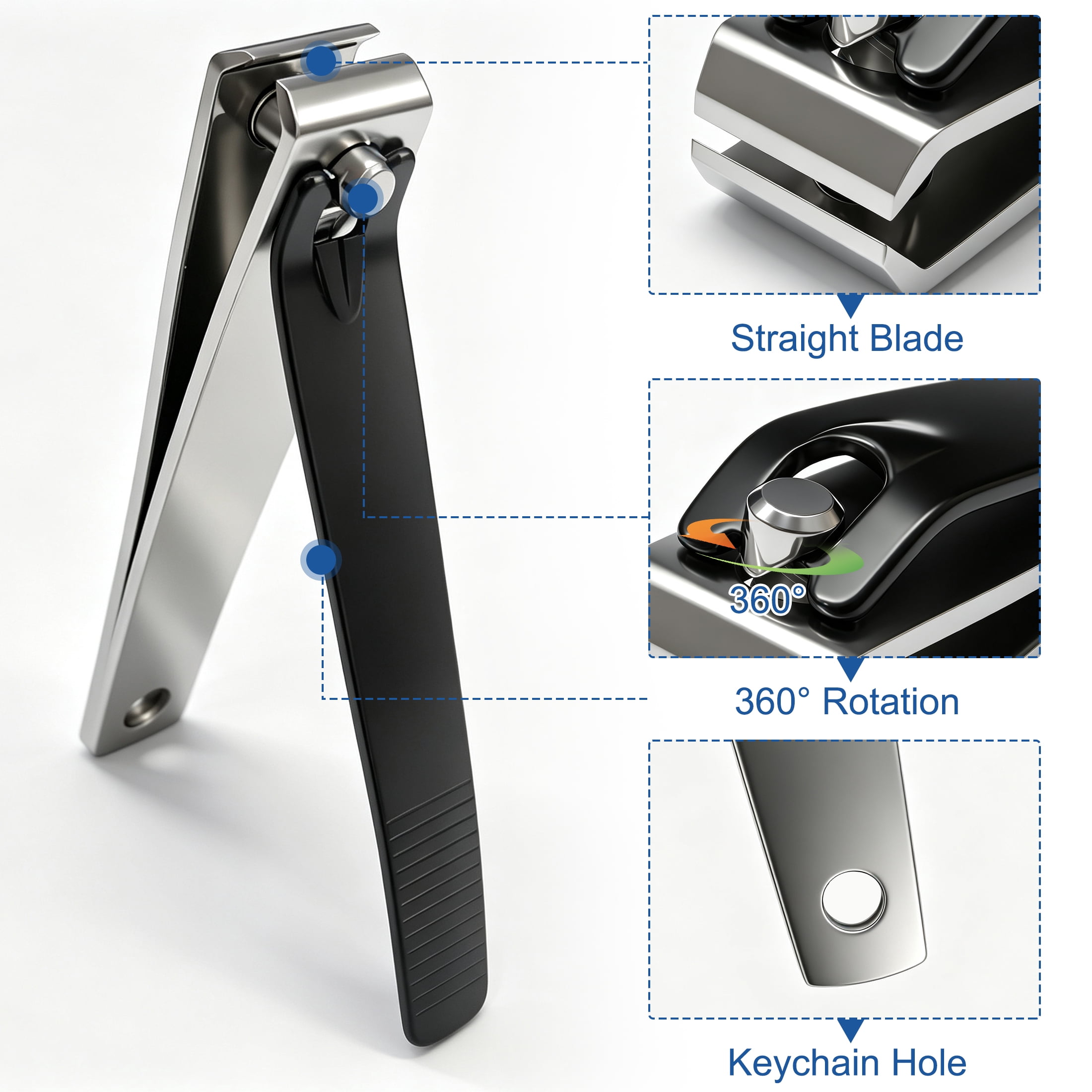 GARITIN Nail Clippers Set, Stainless Steel Fingernail & Toenail Cutters with Storage Case
