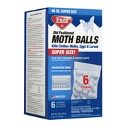 Enoz Old Fashioned Moth Balls, Naphthalene Balls, 6 Single-Use Packets, 48 oz