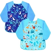 Kids Smock Apron Waterproof Art Aprons with Pocket for Painting Baking 2-7 Years