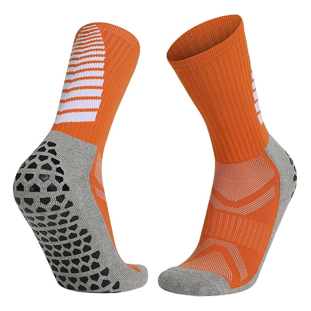 TSADFHJI Socks Mens Socks Plus Size Set Adult Soccer Basketball Socks Running Socks Solid Color Long Comfortable Breathable Non Sole Men's Socks Mens Socks Crotchless Tights Orange One Size