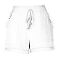 thumbnail image 4 of XuJwPNcy Womens Shorts Casual Drawstring Elastic Waist Wide Leg Shorts Lightweight Cutout Beach Shorts with Pockets, 4 of 4