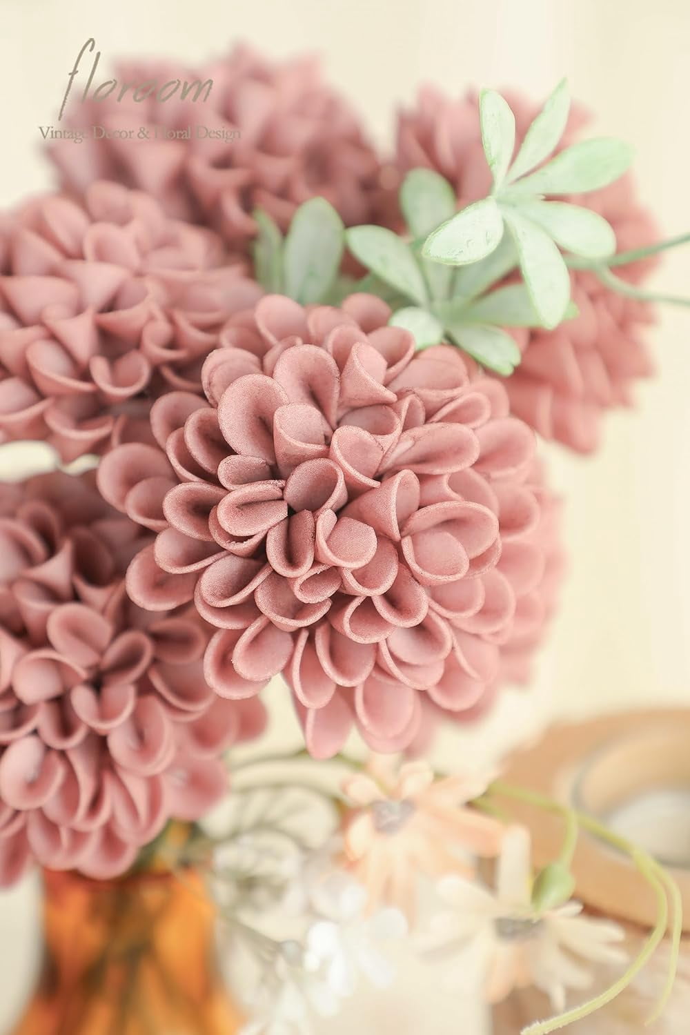 Artificial Dahlia Flowers 25pcs Real Looking Navy Blue Foam Fake Roses with Stems for DIY Wedding Bouquets Bridal Shower Centerpieces Floral Arrangements Party Tables Home Decoration