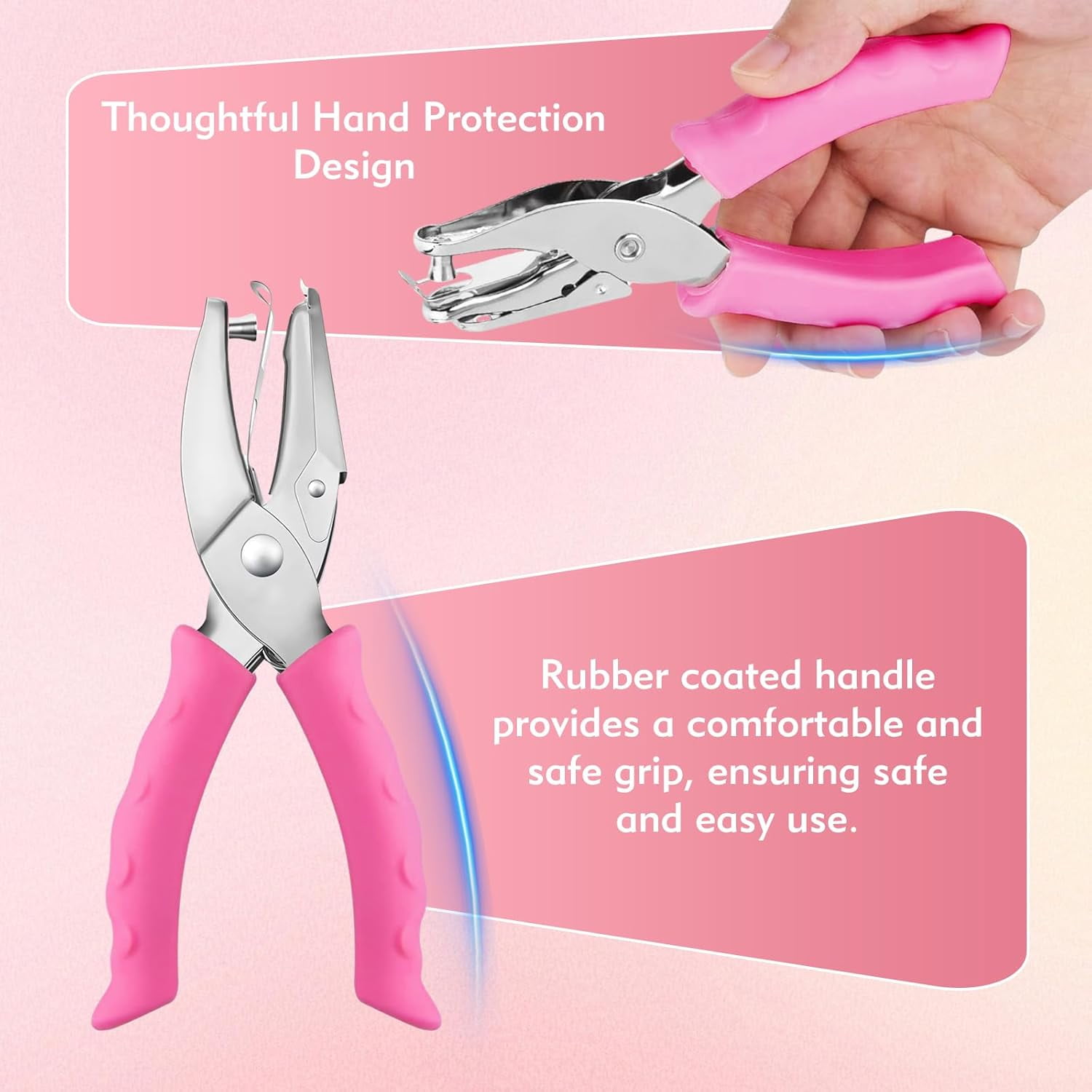 Hole Punch, Single Hole Punch with Soft Grip, for Cardboard, Labels, and Scrapbooks