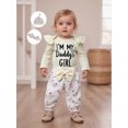 thumbnail image 5 of BemeyourBBs Newborn Baby Girls Outfit I'M My Daddy's Girl Letter Print Romper Floral Pants Set Headband Hat Spring Fall Winter Clothes, 5 of 9
