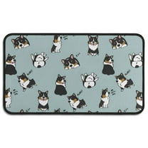 Black Corgi Door Rugs,Washable Non Slip Door Mats Indoor,Decorative Door Mats,Entry Mat Indoor for Entrance,Bedroom,Kitchen,Bathroom,30"x17"