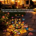 thumbnail image 4 of Colorful Sunflower Glow Solar Garden Lantern, Outdoor Openwork Decorative Lights with Floral Patterns, Hanging or Freestanding Solar Lantern, Windproof Rainproof, 4 of 7