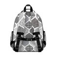 thumbnail image 3 of Black and White Geometric Quatrefoil Pattern Backpack for School,Cute School Bag,Schoolbag with Adjustable Shoulder Straps & Padded Back,15.25"x11.5"x5.25", 3 of 5