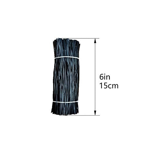 HHTHH 1000 PCS Cable negro de 6 pulgadas Twist atadas Twist back Contañas con entradas de alambre de cable de fijación de metal resistente