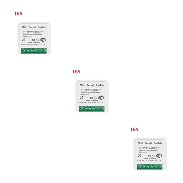 Seitruly Mini Smart WiFi Switch Controlador de módulo de interruptor de asistente de voz 16A Type1 NO1