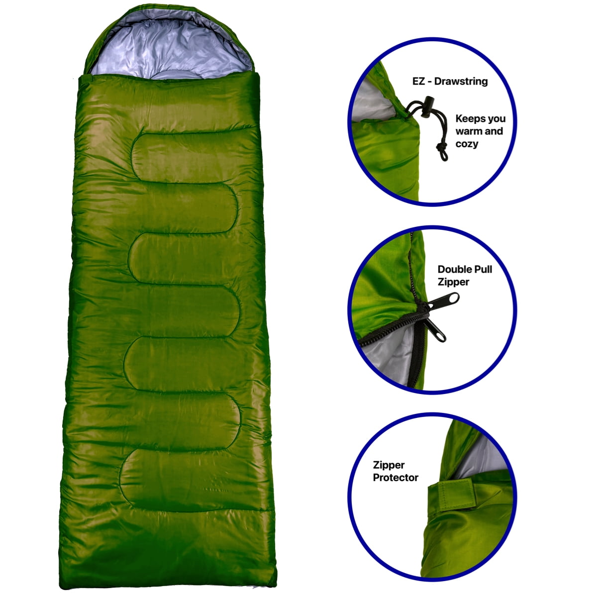 RNX 4 Season Sleeping Bag Lightweight with Compression Sack, 32 Degree F