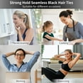 thumbnail image 2 of Square 200PCS Black Hair Ties for Women Girls, Seamless Thick Black Hair Band, Elastic Hair Ties No Damage Ponytail Holder, 2 of 7