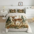 thumbnail image 2 of Erosebridal Cartoon Deer Bedding Sets Twin with Comforter,Woodland Animal Duvet Insert,Country Rustic Trees Flower Comforter Sets Twin Size,Microfiber Bedroom Decor Reversible，2pcs, 2 of 8