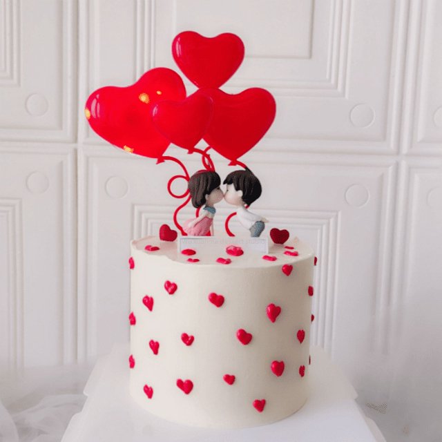 Tarjetas de felicitación plegables para el día de San Valentín a voluntad Tarjeta de pastel de globo con forma de corazón confesando el amor de los amantes de Qixi
