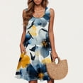 thumbnail image 4 of Uaswgudfs Sleeveless Tropical Midi Dress for Women - A-Line Summer Sundress with Fitted Waist, Functional Pockets & Casual Flowy Silhouette, 4 of 5