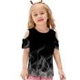 thumbnail image 4 of HADST Girls' Print Cold Shoulder T-Shirts, Short Sleeve Crew Neck Casual Tops, Trendy Summer Tees for Daily Wear, 4 of 8