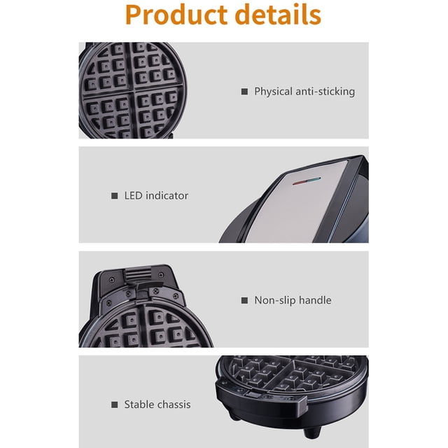 Mini máquina para hacer gofres 3 en 1, antiadherente, portátil, para hacer desayunos