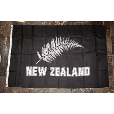 New Zealand Silver Fern Flag Iron-On Patch - Embroidered Applique (Style S-1438)