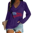 thumbnail image 4 of Seductiva Women's Soft Knit Long Sleeve Tee Women's Fashionable and Casual V Neck Retro Printed Long Sleeve Top T Shirt Loose Fit Lightweight Tunic Shirts Casual Business Blouses, 4 of 5