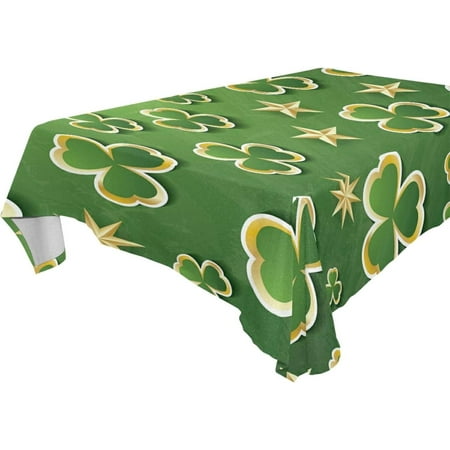 

60 x90 St Patrick s Day Clover Tablecloth Waterproof Washable Polyester Square Table Cover Durable Tablecloth for Kitchen Dining Table Party Decor