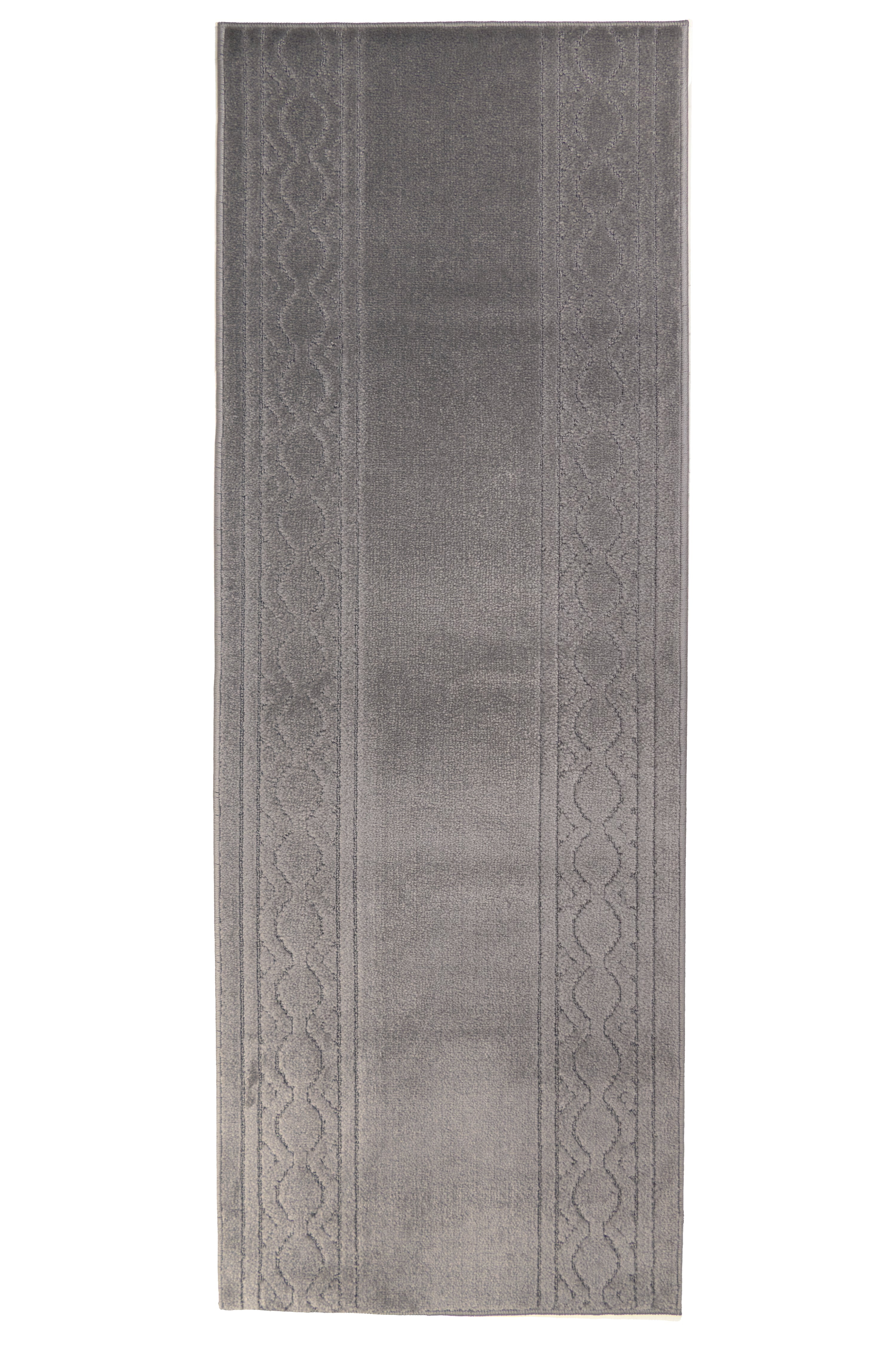 Custom Size Anti-Slip Machine Washable Soft Pile Moroccan Trellis Gray Runner Rugs ( 20' x 26")