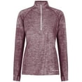 thumbnail image 3 of Holloway Sportswear M Womens Electrify Coolcore® 1/2 Zip Pullover Maroon Heather 222774, 3 of 5