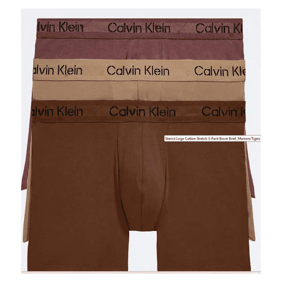 Calvin Klein Stencil logo cotton stretch boxer brief, Small,Multicolor.