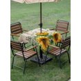 thumbnail image 4 of Outdoor Tablecloths with Umbrella Hole & Zipper, Sunflower 54x54 Inch Square Tablecloths, Yellow Floral Waterproof Table Cloth, Patio/Pool/Picnic Table Covers, 4 of 8