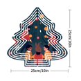 thumbnail image 3 of Stylish Metal Hanging Christmas Tree Wind Spinner - Festive Spiral Design with Ornaments & Stars for Garden & Yard Decor, 3 of 7