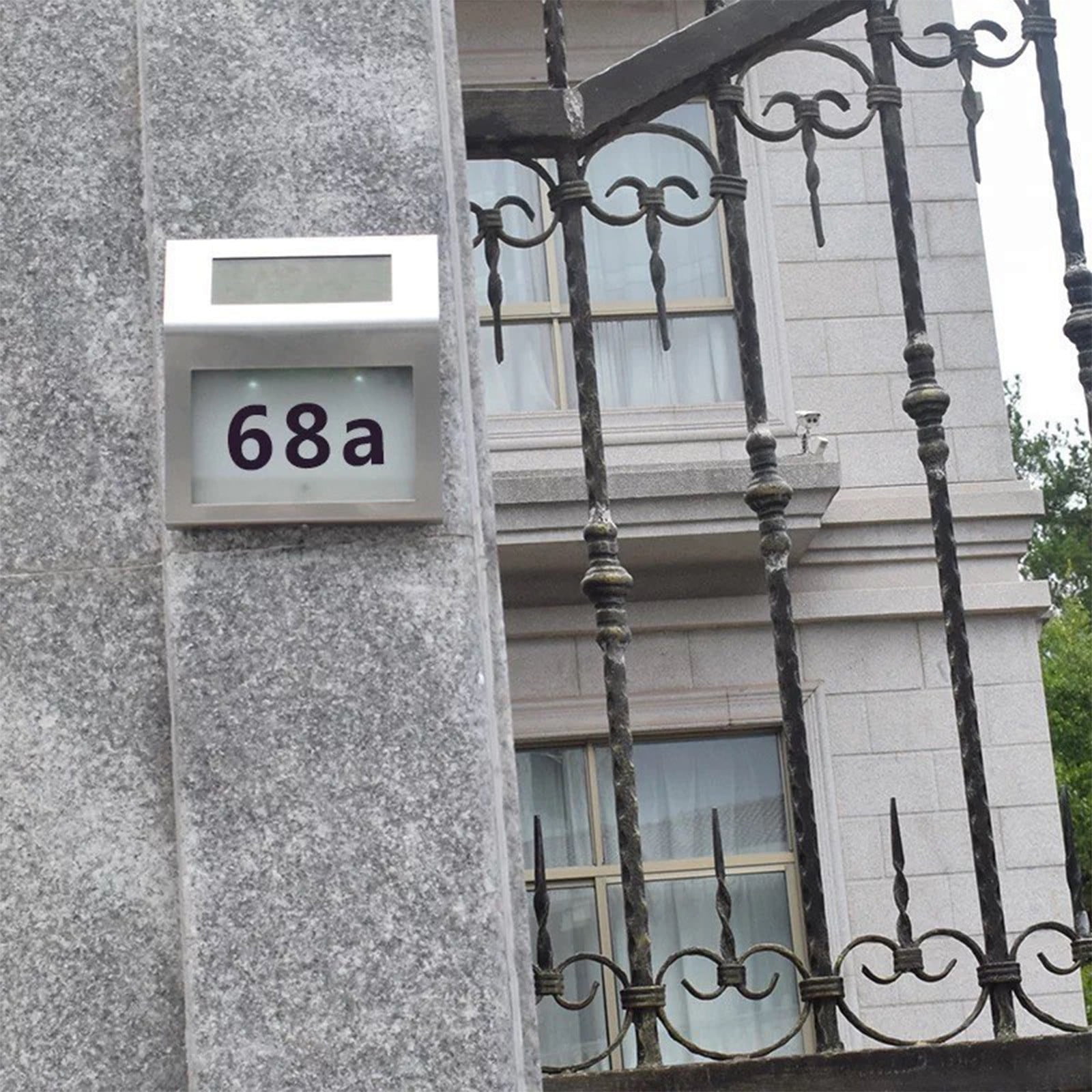 Specollect Clearance 3Pcs Solar Powered Address Sign House Numbers Waterproof, LED Illuminated Address Plaque with Stakes, Outdoor Address Number Yard, Street, House