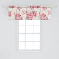 thumbnail image 2 of Nature Window Valance, Traditional Atmosphered Oriental Style Illustrated Rose and Leaf Pattern, Curtain Valance for Kitchen Bedroom with Rod Pocket, 54" X 18", Dark Pink Taupe Grey, by Ambesonne, 2 of 2