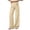 Khaki, variant on MLCDZ Women's High Waisted Pinstripe Wide Leg Loose Pants Side Drawstring Flowy Stretchy Dress Pants Casual Work Trousers with Pockets