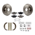 thumbnail image 1 of CMX Rear Disc Rotors Ceramic Pads Parking Brake Shoes and Hardware Kit for Car Mercedes-Benz C300 C250 with Solid Rotor K8C-104273, 1 of 11