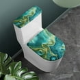 thumbnail image 2 of SEANATIVE Green Marble Print Toilet Seat Covers for Bathroom Set of 2 Toilet Tank Lid Covers Stays in Place Bath Room Bowl Lids Protection Keep Dust Stain Off Toilet Lid Cushion & Tank Mat, 2 of 7