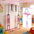 thumbnail image 4 of Gymnastics Bar for Kids, Gymnastics Horizontal Bar with Adjustable Height Foldable Training Bar with Mat for Home Practice, 4 of 5