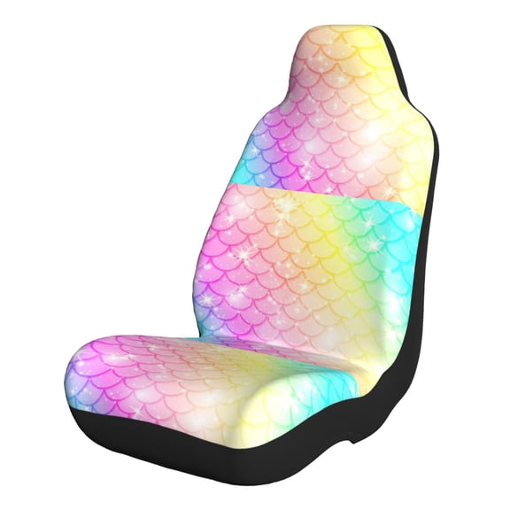 Naloa Fish Scale Car Seat Covers 2PCs Front Car Seat Covers Universal fit for Most Cars SUVs and Trucks - 1